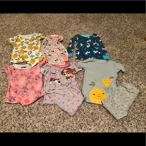 Girls pajama lot 3T bluey, paw patrol, lemons